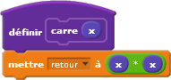 Fonction carré en Scratch